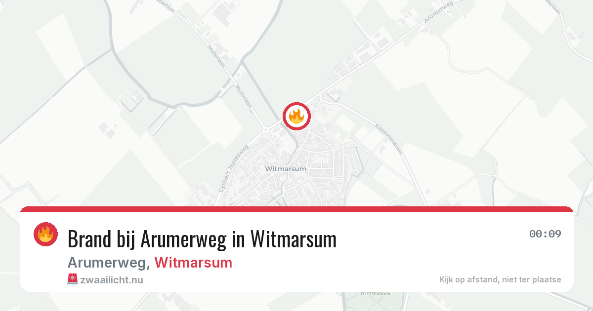 Brand bij Arumerweg in Witmarsum — 11 apr 2026
