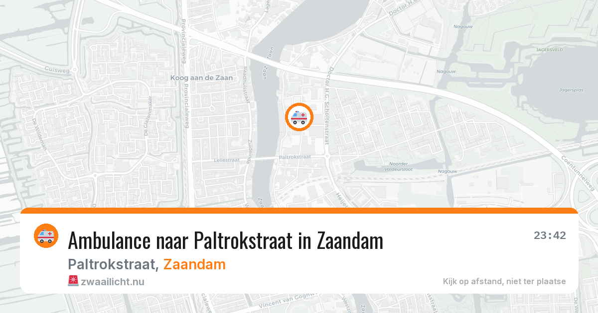 Ambulance naar Paltrokstraat in Zaandam — 24 jul 2026