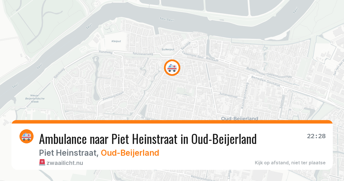 Ambulance naar Piet Heinstraat in Oud-Beijerland — 15 jul 2026