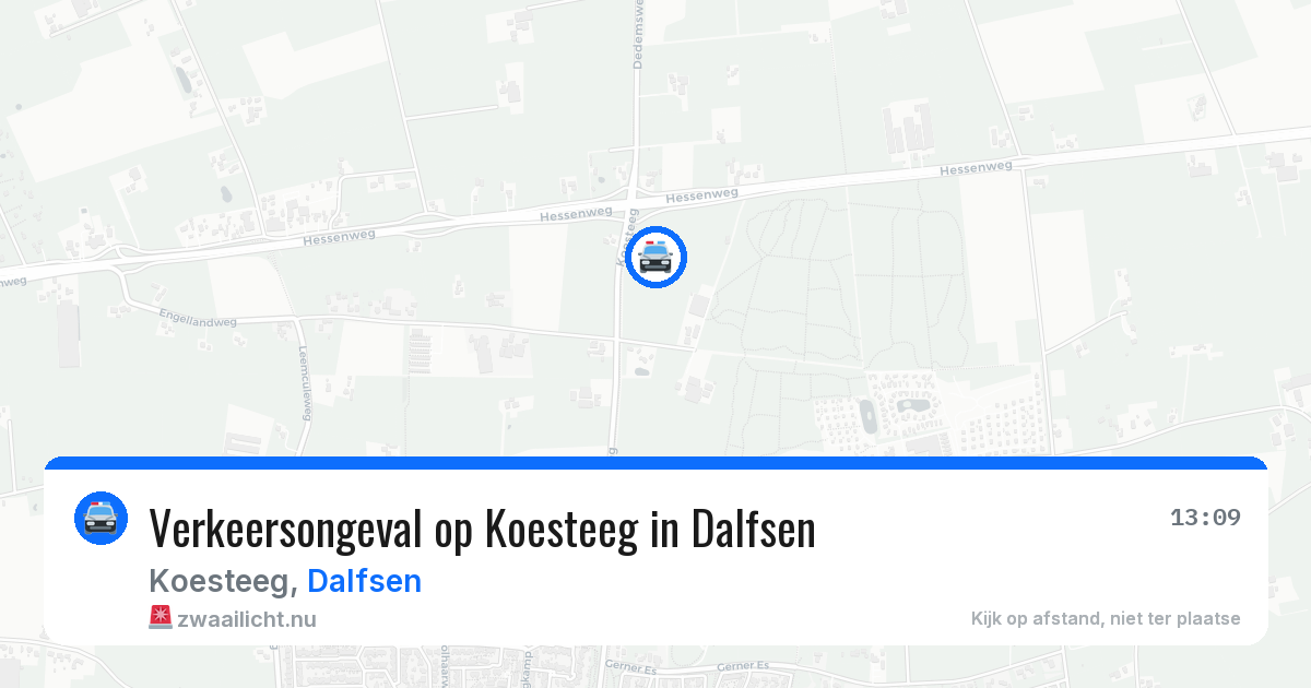 Verkeersongeval op Koesteeg in Dalfsen — 23 jan 2026