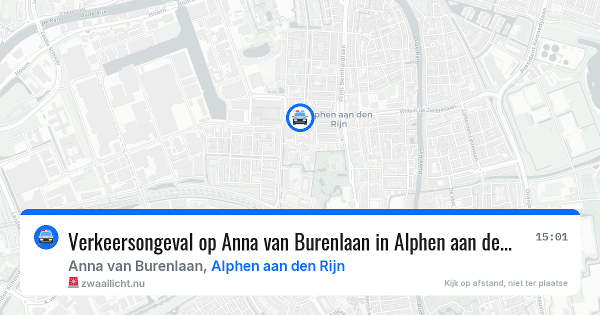 Verkeersongeval op Anna van Burenlaan in Alphen aan den Rijn — 23 mrt 2026