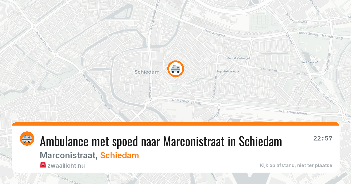 Ambulance met spoed naar Marconistraat in Schiedam — 19 mei 2026