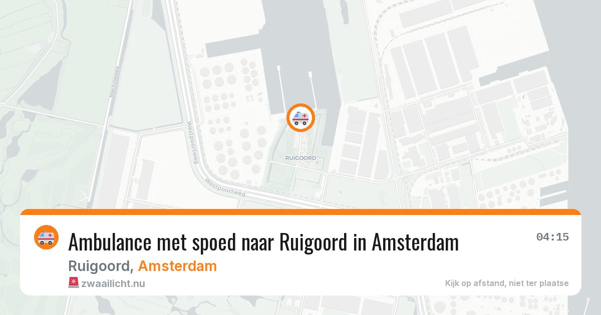 Ambulance met spoed naar Ruigoord in Amsterdam — 24 jul 2026