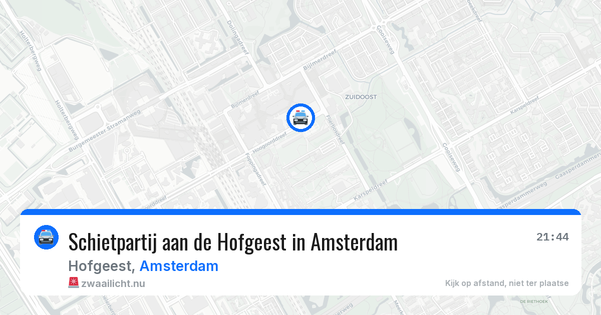 Schietpartij aan de Hofgeest in Amsterdam — 17 jul 2026