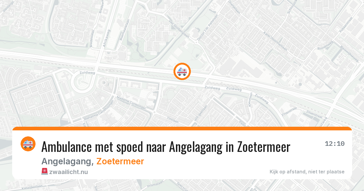 Ambulance met spoed naar Angelagang in Zoetermeer — 15 mei 2026