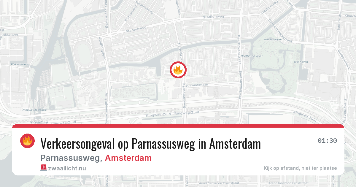 Verkeersongeval op Parnassusweg in Amsterdam — 23 jul 2026