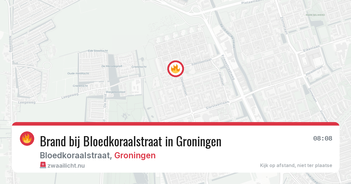 Brand bij Bloedkoraalstraat in Groningen — 13 mei 2026