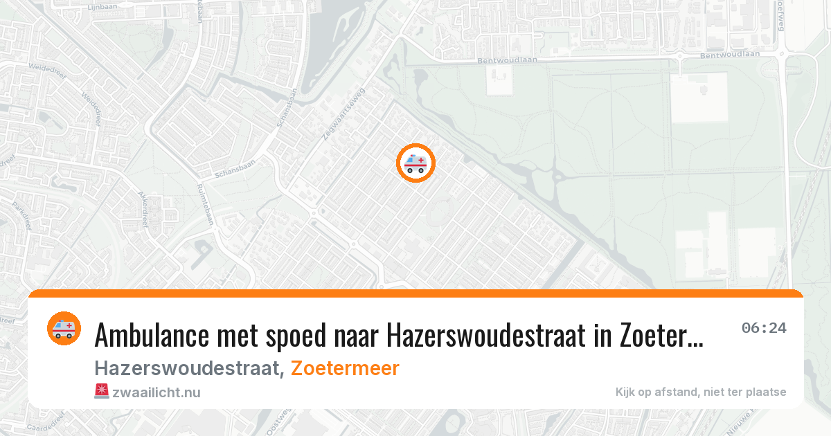 Ambulance met spoed naar Hazerswoudestraat in Zoetermeer — 19 mei 2026