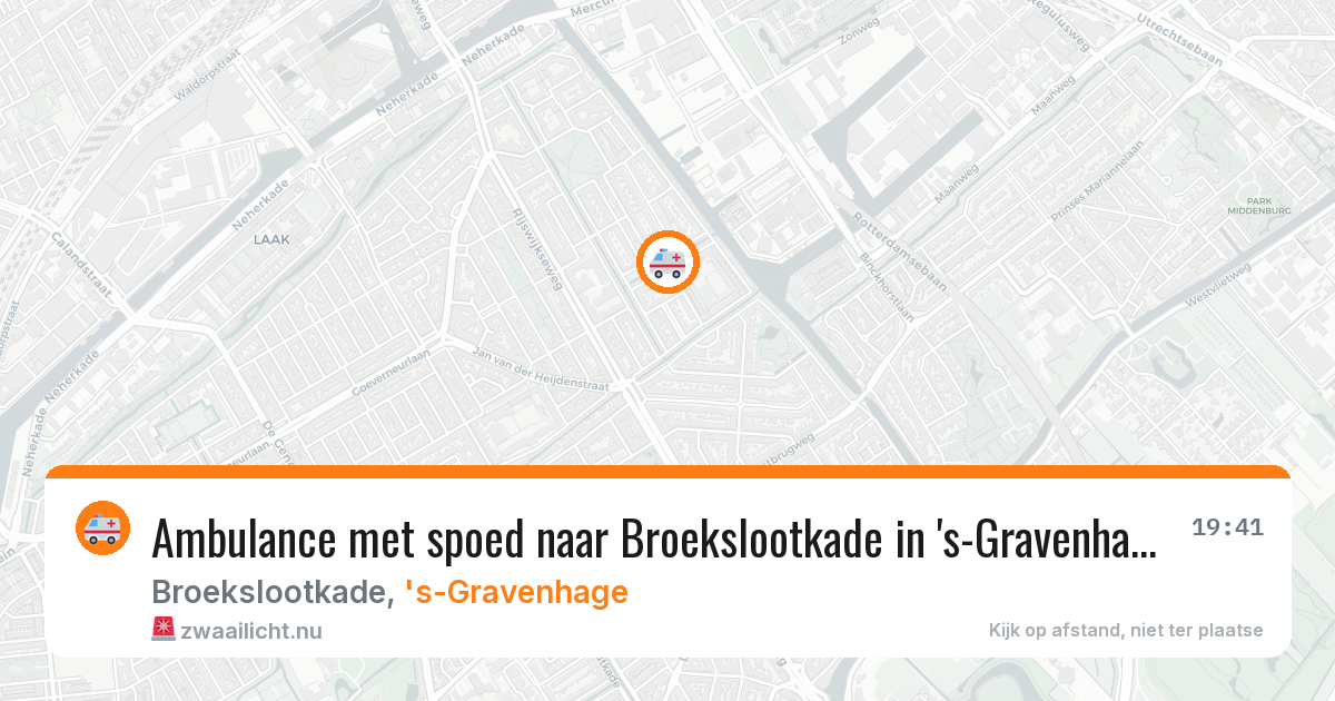 Ambulance met spoed naar Broekslootkade in 's-Gravenhage — 26 jul 2026