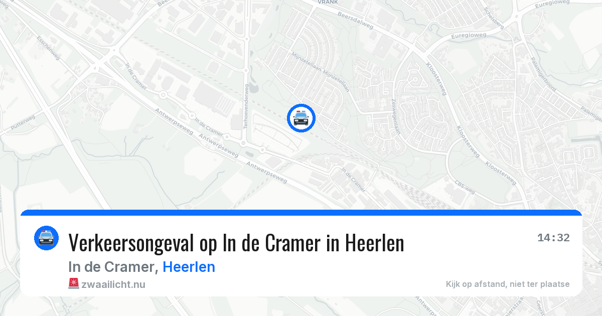 Verkeersongeval op In de Cramer in Heerlen — 9 mei 2026