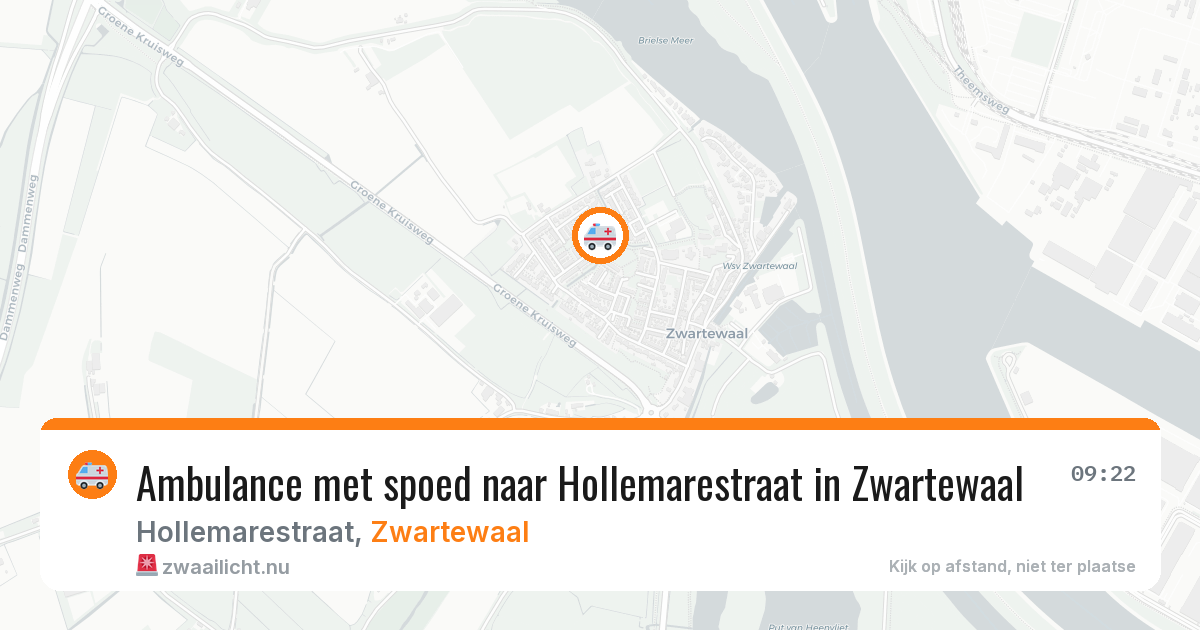 Ambulance met spoed naar Hollemarestraat in Zwartewaal — 22 mrt 2026