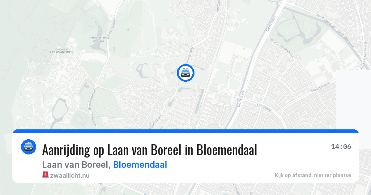 Aanrijding op Laan van Boreel in Bloemendaal — 9 jul 2026