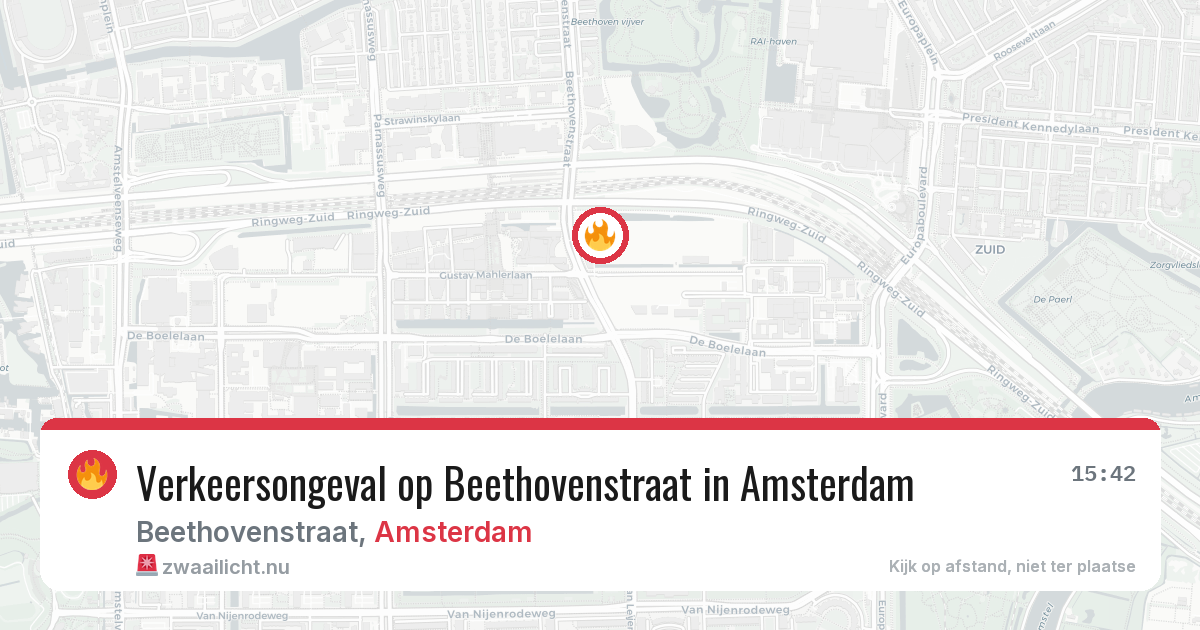 Verkeersongeval op Beethovenstraat in Amsterdam — 22 jul 2026