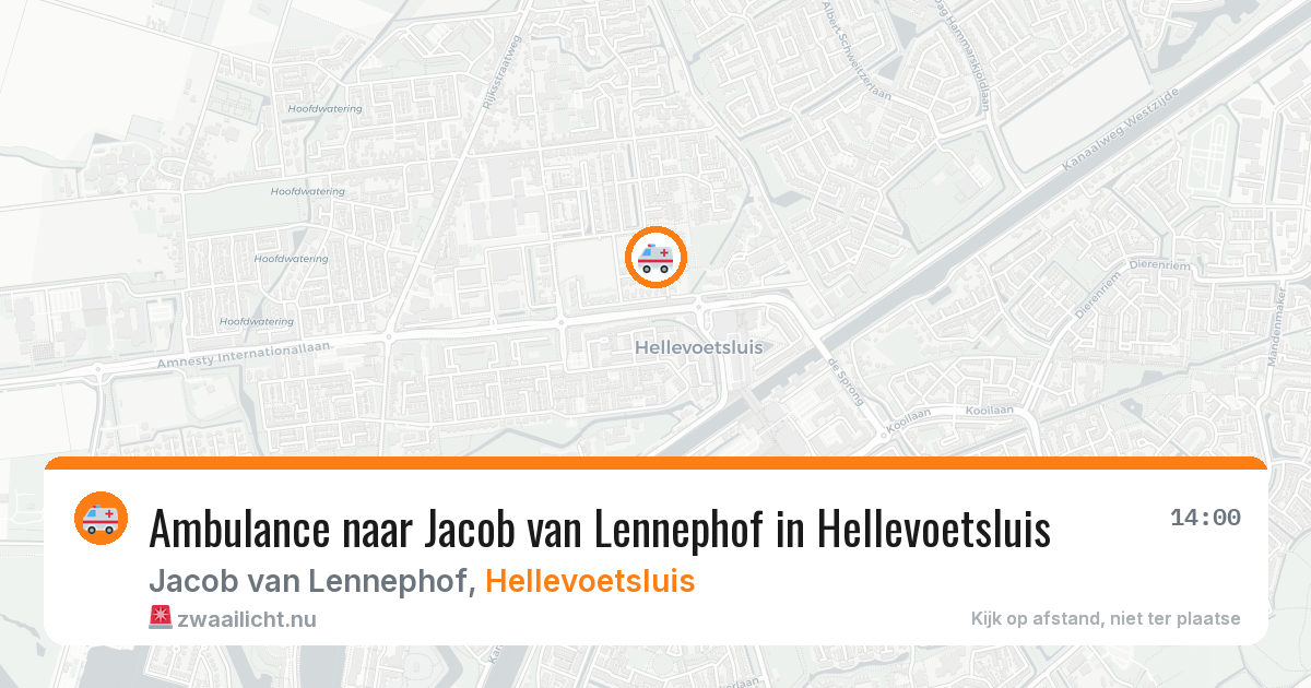 Ambulance naar Jacob van Lennephof in Hellevoetsluis — 26 apr 2026