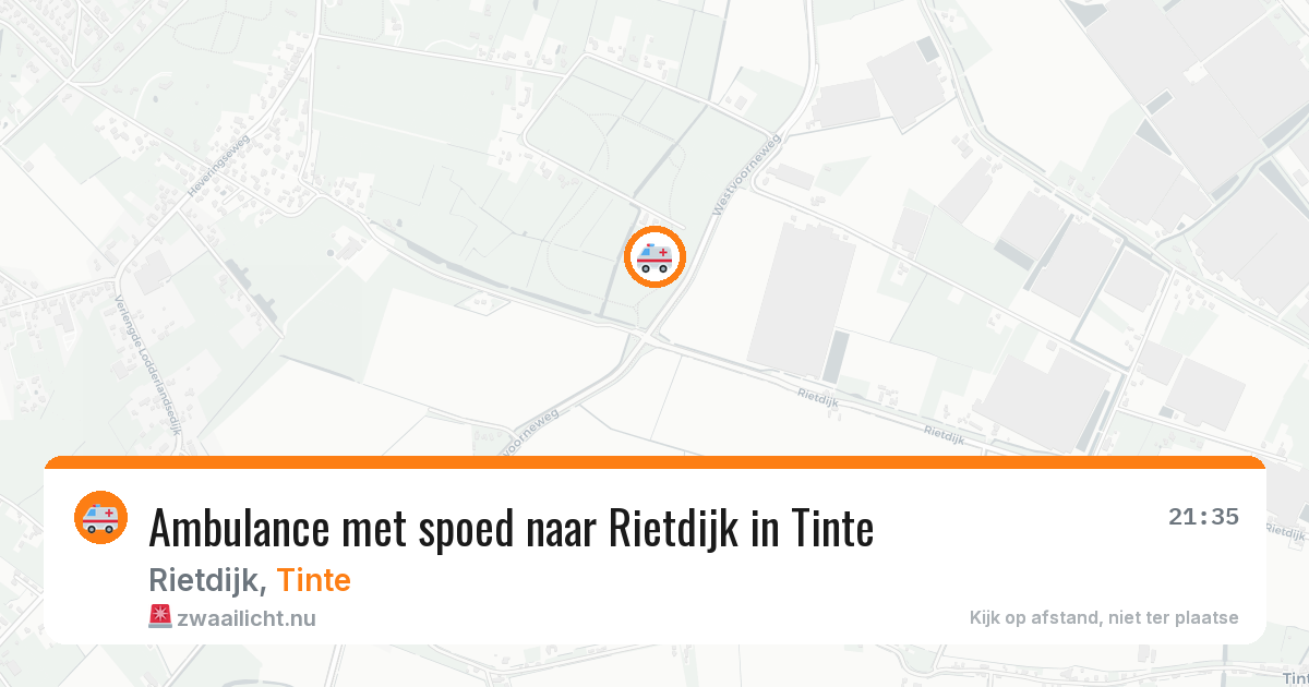 Ambulance met spoed naar Rietdijk in Tinte — 27 mei 2026