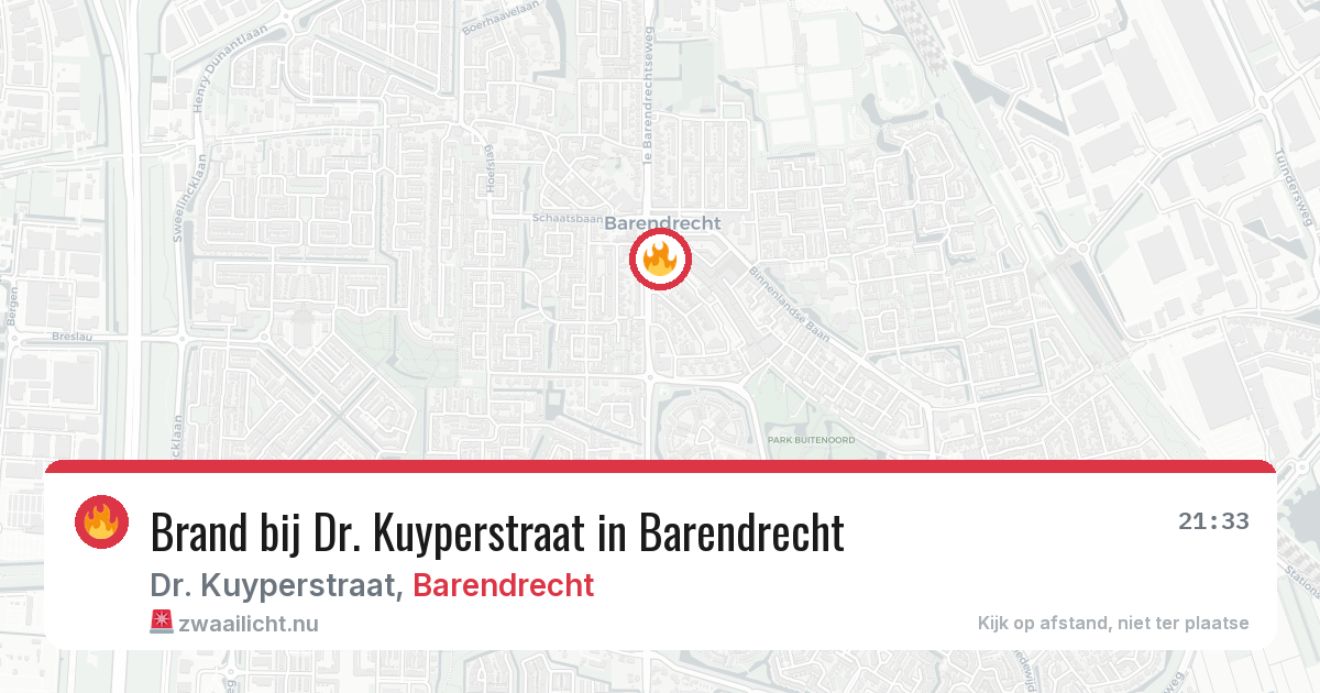 Brand bij Dr. Kuyperstraat in Barendrecht — 1 jun 2026