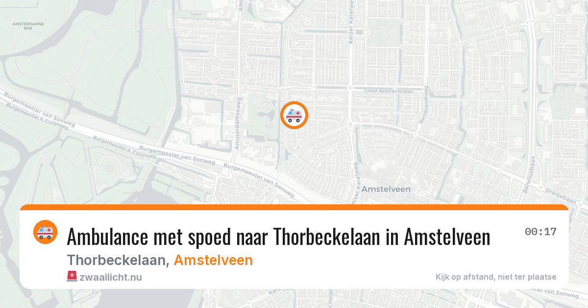 Ambulance met spoed naar Thorbeckelaan in Amstelveen — 21 jul 2026