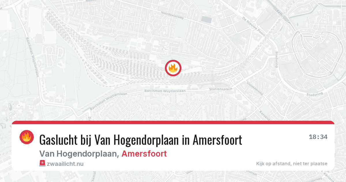 Gaslucht bij Van Hogendorplaan in Amersfoort — 18 mei 2026
