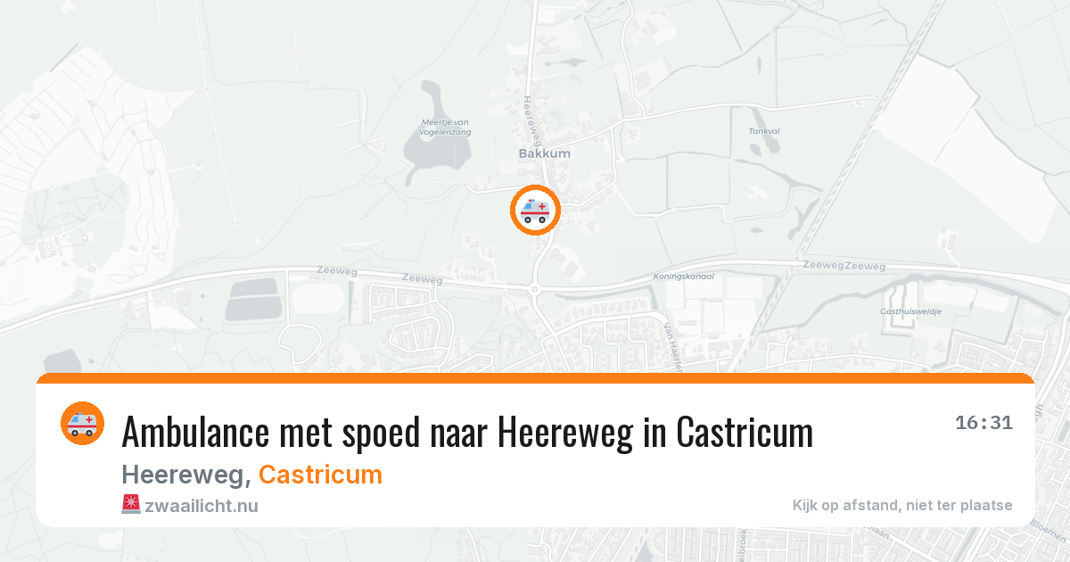 Ambulance met spoed naar Heereweg in Castricum — 25 jul 2026