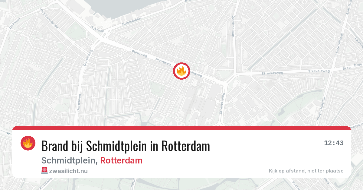 Brand bij Schmidtplein in Rotterdam — 21 jul 2026