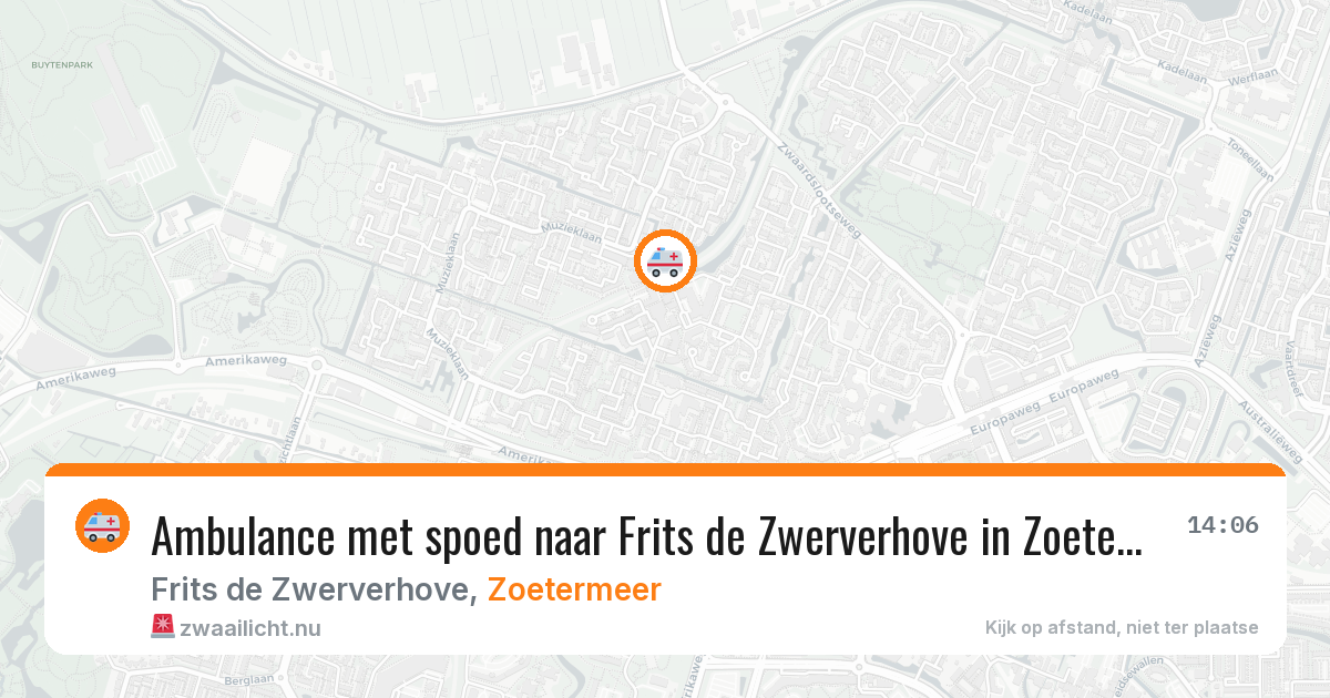 Ambulance met spoed naar Frits de Zwerverhove in Zoetermeer — 15 jul 2026