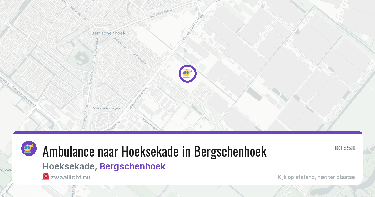 Ambulance naar Hoeksekade in Bergschenhoek — 11 jul 2026