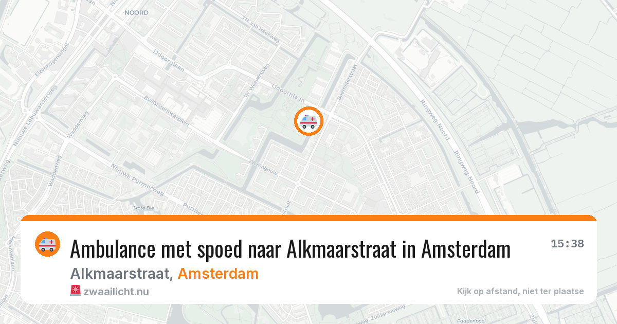 Ambulance met spoed naar Alkmaarstraat in Amsterdam — 15 mei 2026