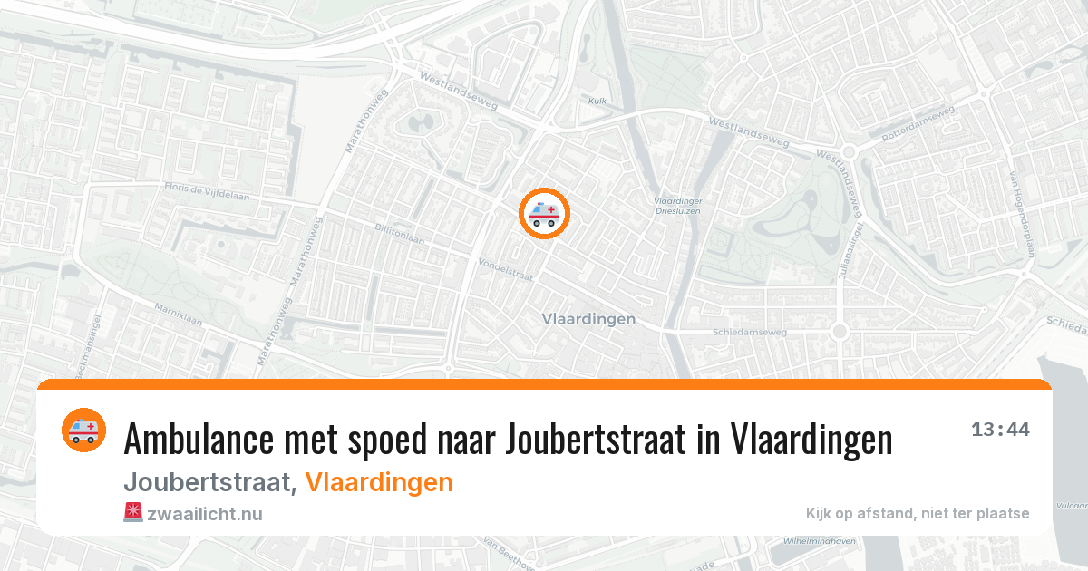 Ambulance met spoed naar Joubertstraat in Vlaardingen — 16 jul 2026