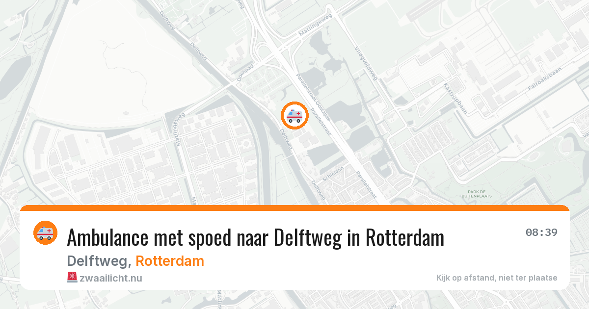 Ambulance met spoed naar Delftweg in Rotterdam — 6 jun 2026