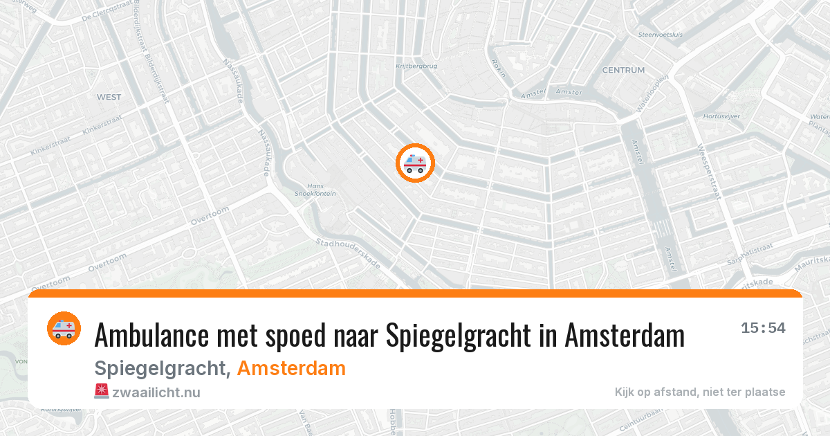 Ambulance met spoed naar Spiegelgracht in Amsterdam — 10 apr 2026
