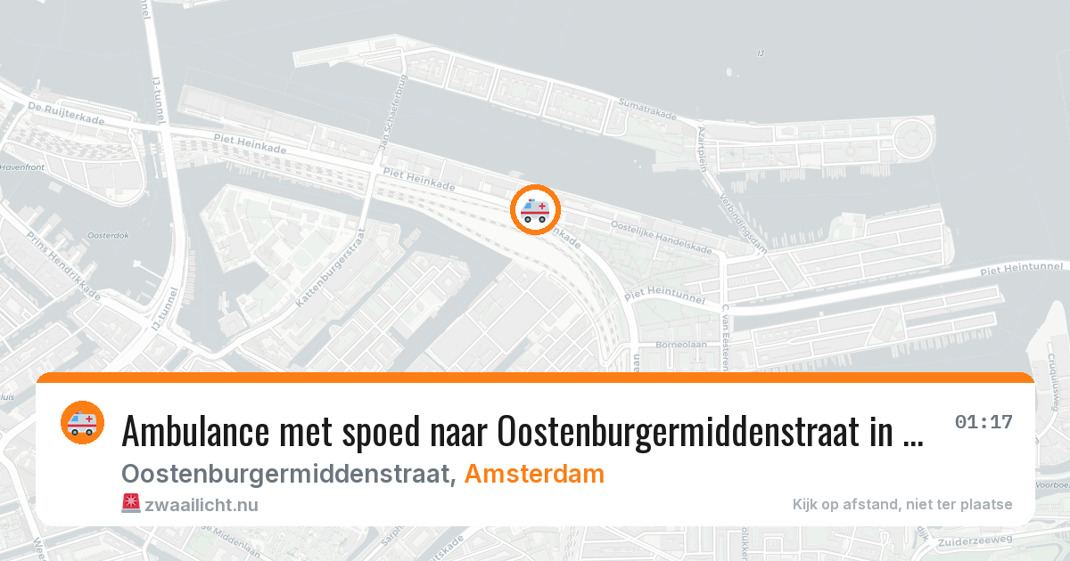 Ambulance met spoed naar Oostenburgermiddenstraat in Amsterdam — 24 jul 2026