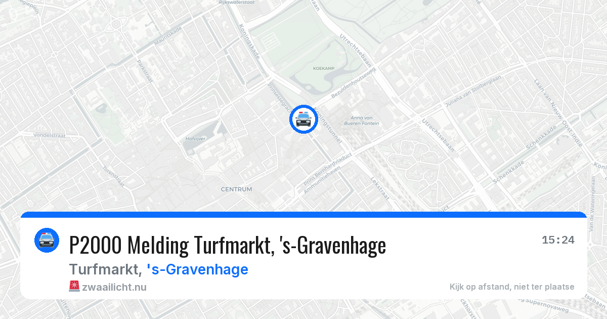 P2000 Melding Turfmarkt, 's-Gravenhage — 16 mei 2026