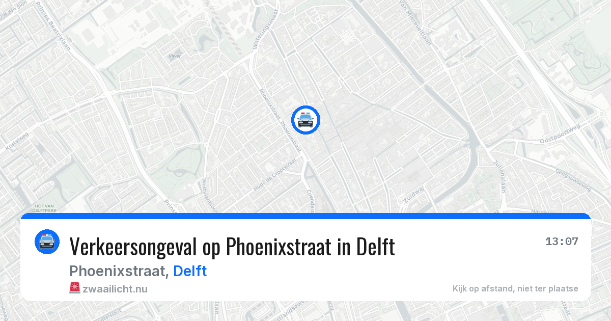Verkeersongeval op Phoenixstraat in Delft — 20 mei 2026