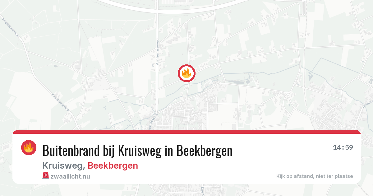 Buitenbrand bij Kruisweg in Beekbergen — 23 mrt 2026