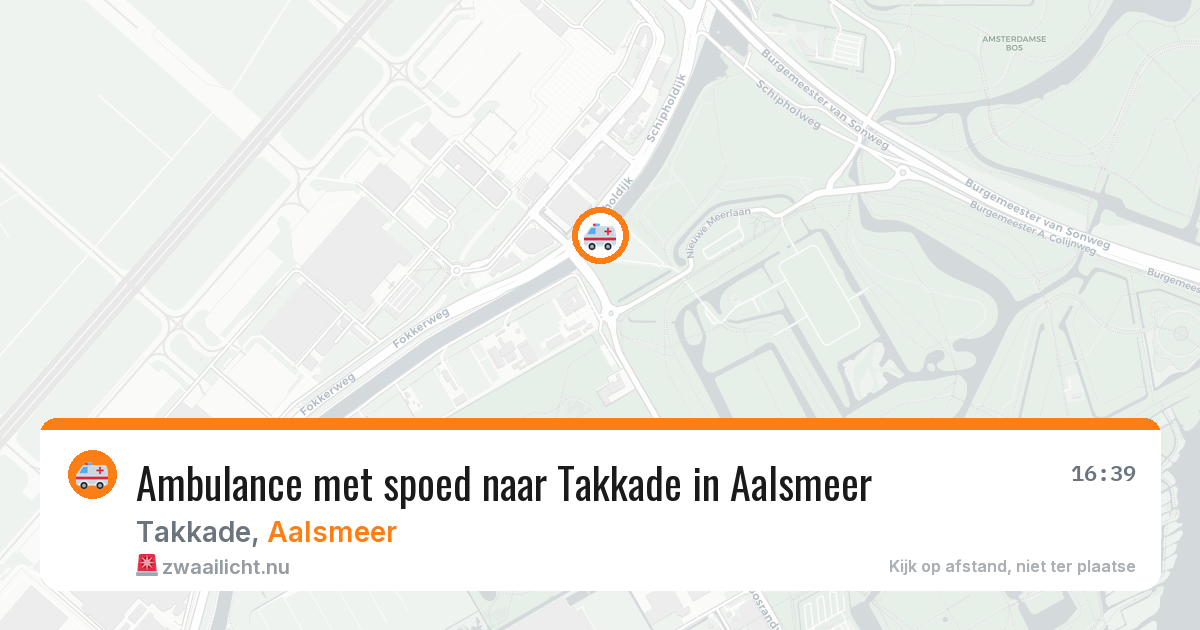 Ambulance met spoed naar Takkade in Aalsmeer — 25 jul 2026