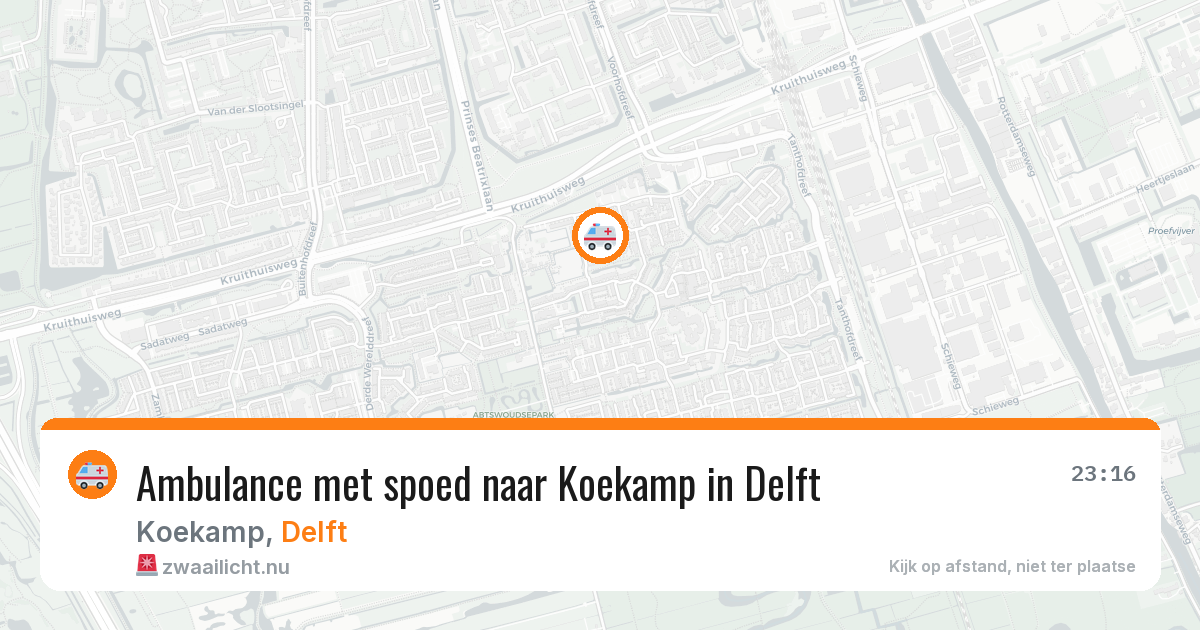 Ambulance met spoed naar Koekamp in Delft — 1 jun 2026