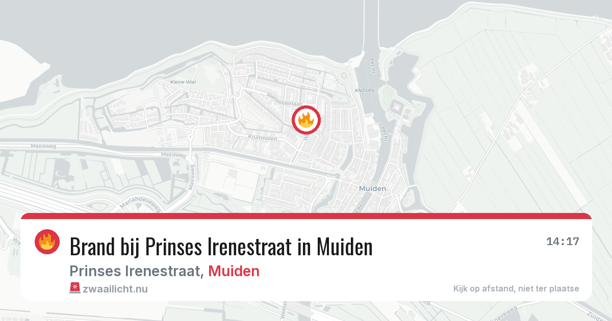 Brand bij Prinses Irenestraat in Muiden — 13 jul 2026