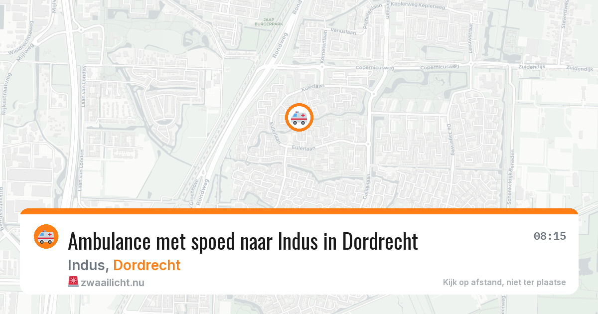 Ambulance met spoed naar Indus in Dordrecht — 15 jul 2026