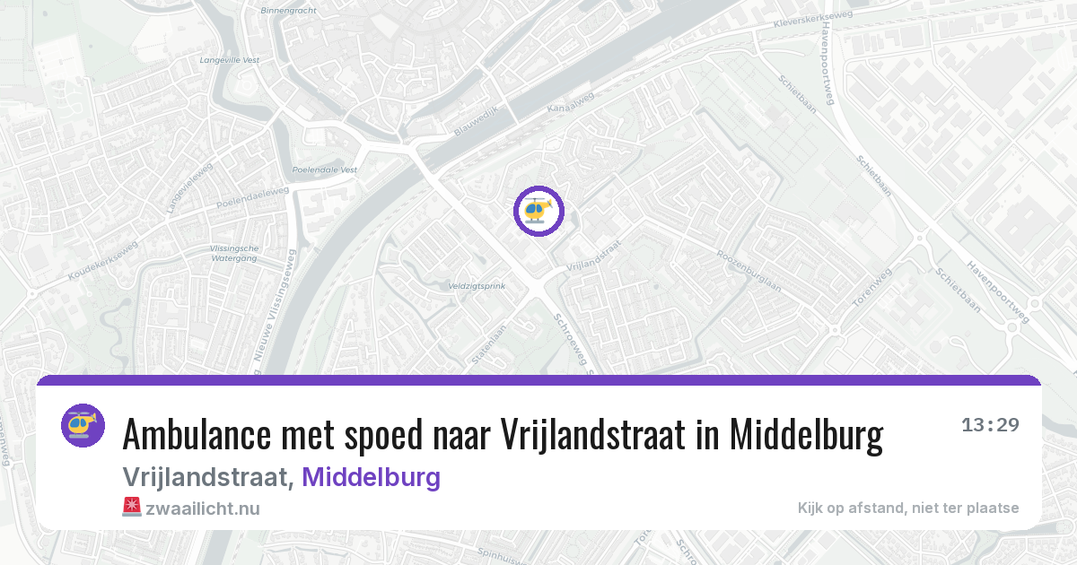 Ambulance met spoed naar Vrijlandstraat in Middelburg — 23 jul 2026