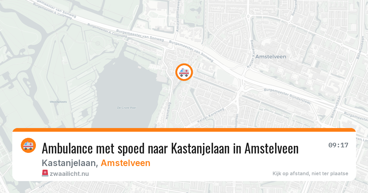 Ambulance met spoed naar Kastanjelaan in Amstelveen — 15 jul 2026