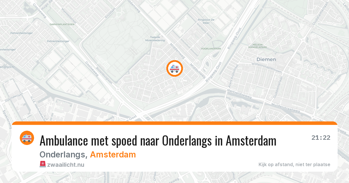 Ambulance met spoed naar Onderlangs in Amsterdam — 26 jul 2026