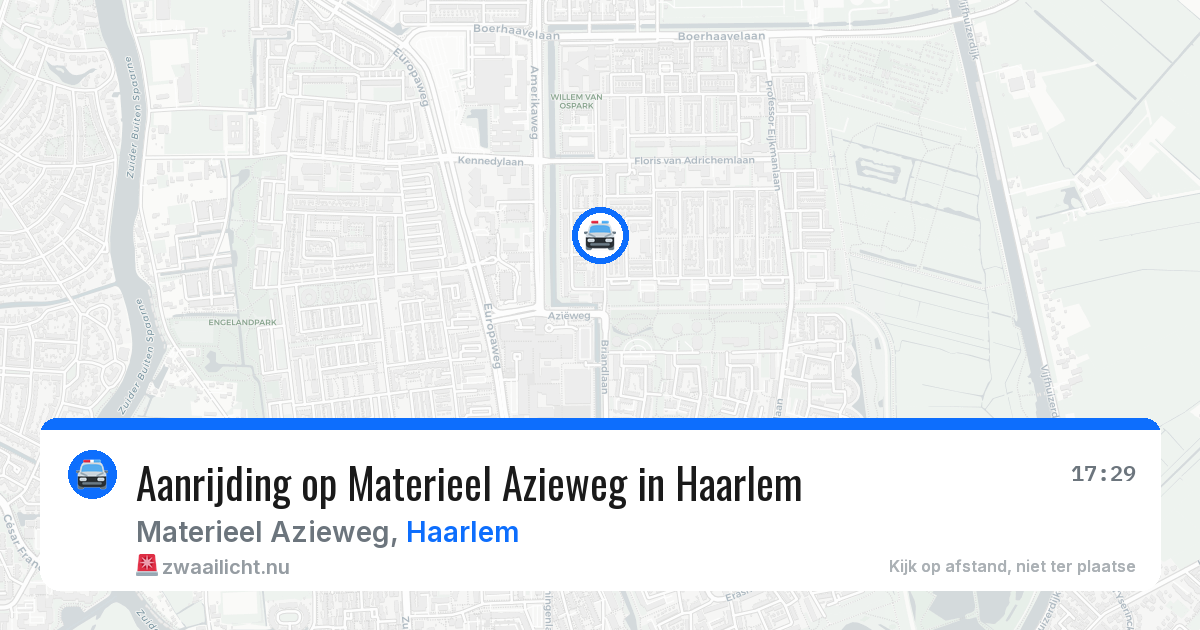Aanrijding op Materieel Azieweg in Haarlem — 25 jul 2026