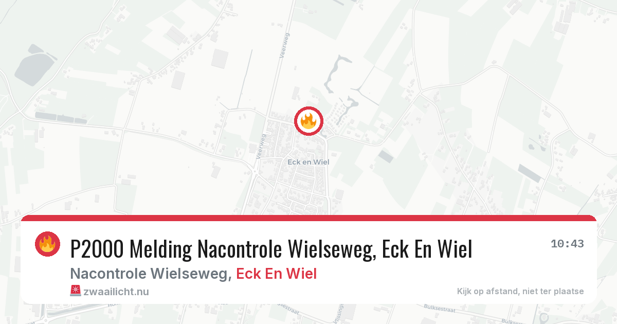 P2000 Melding Nacontrole Wielseweg, Eck En Wiel — 2 feb 2026