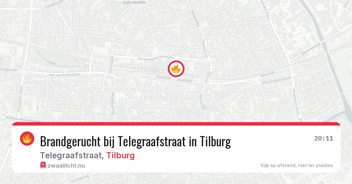 Brandgerucht bij Telegraafstraat in Tilburg — 14 mei 2026