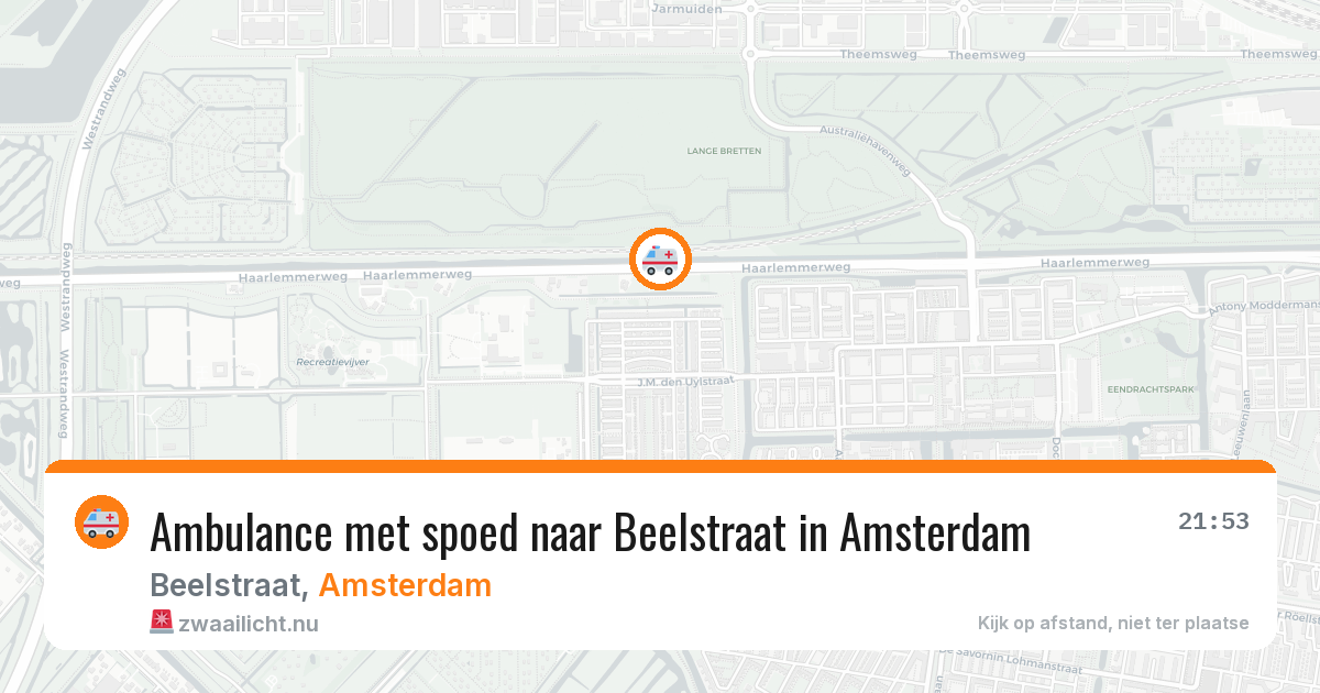 Ambulance met spoed naar Beelstraat in Amsterdam — 20 jul 2026