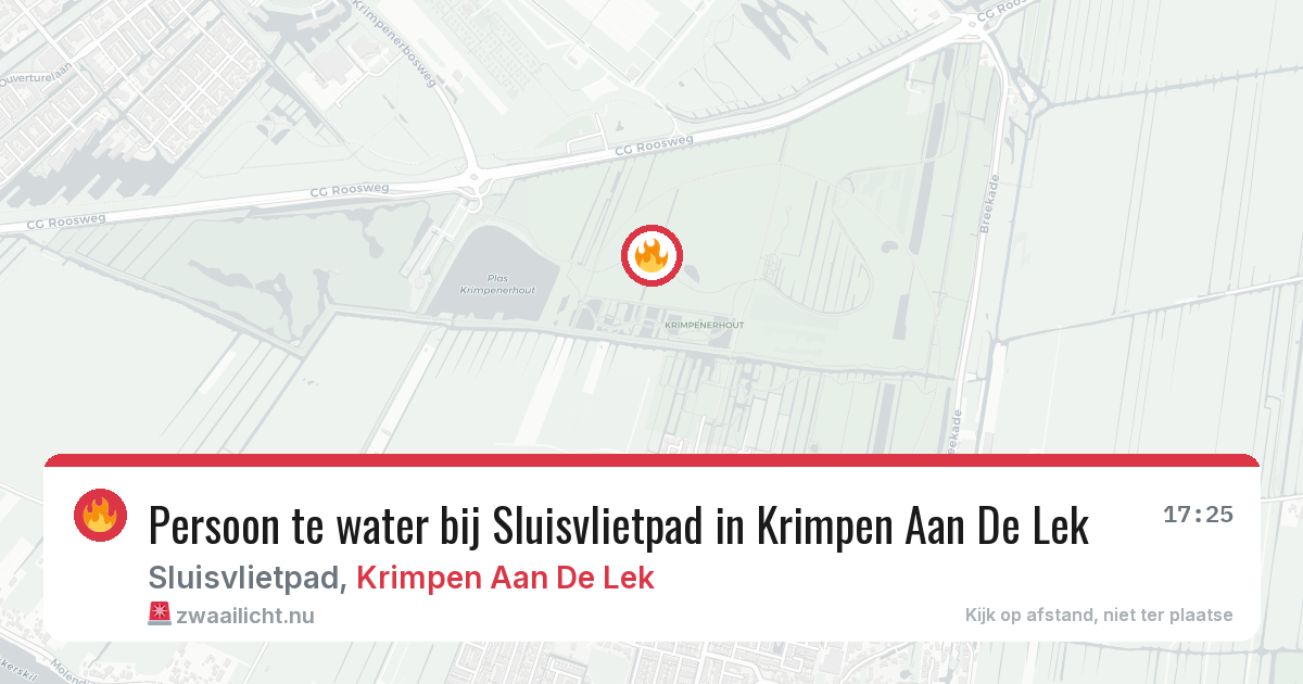 Persoon te water bij Sluisvlietpad in Krimpen Aan De Lek — 23 apr 2026