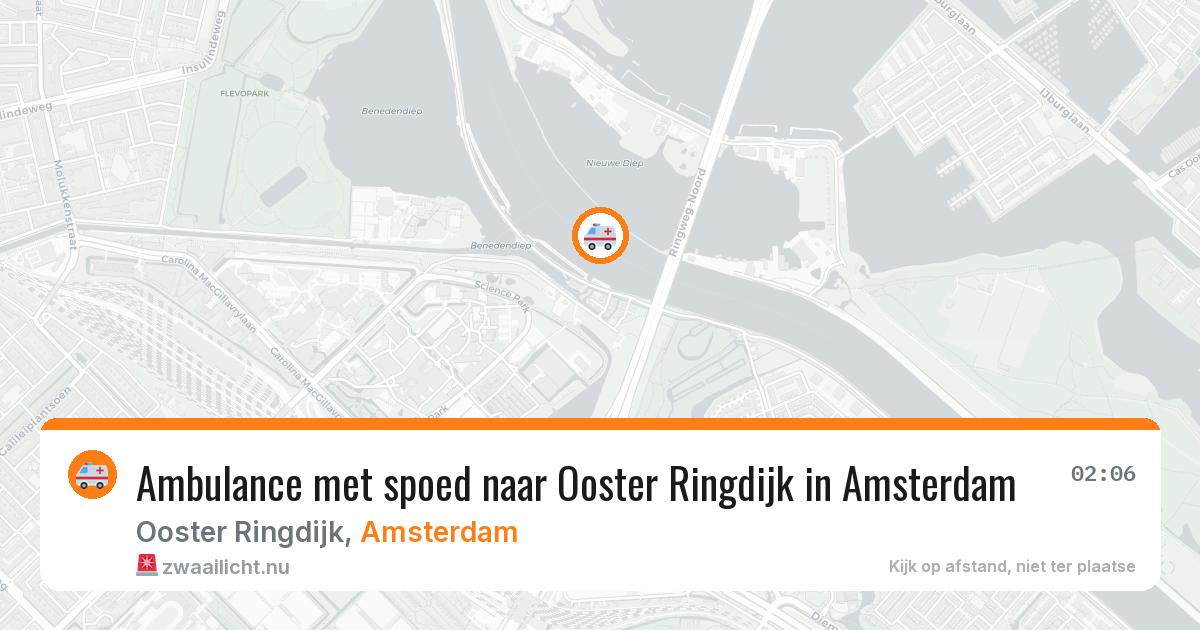 Ambulance met spoed naar Ooster Ringdijk in Amsterdam — 26 jul 2026