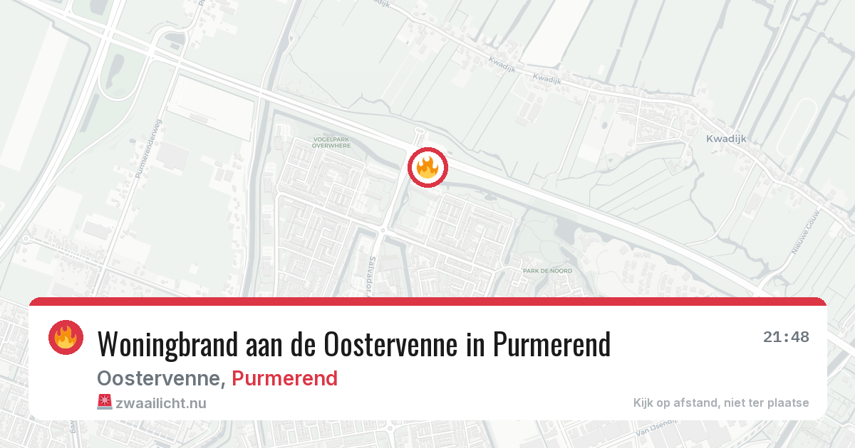 Woningbrand aan de Oostervenne in Purmerend — 14 mei 2026