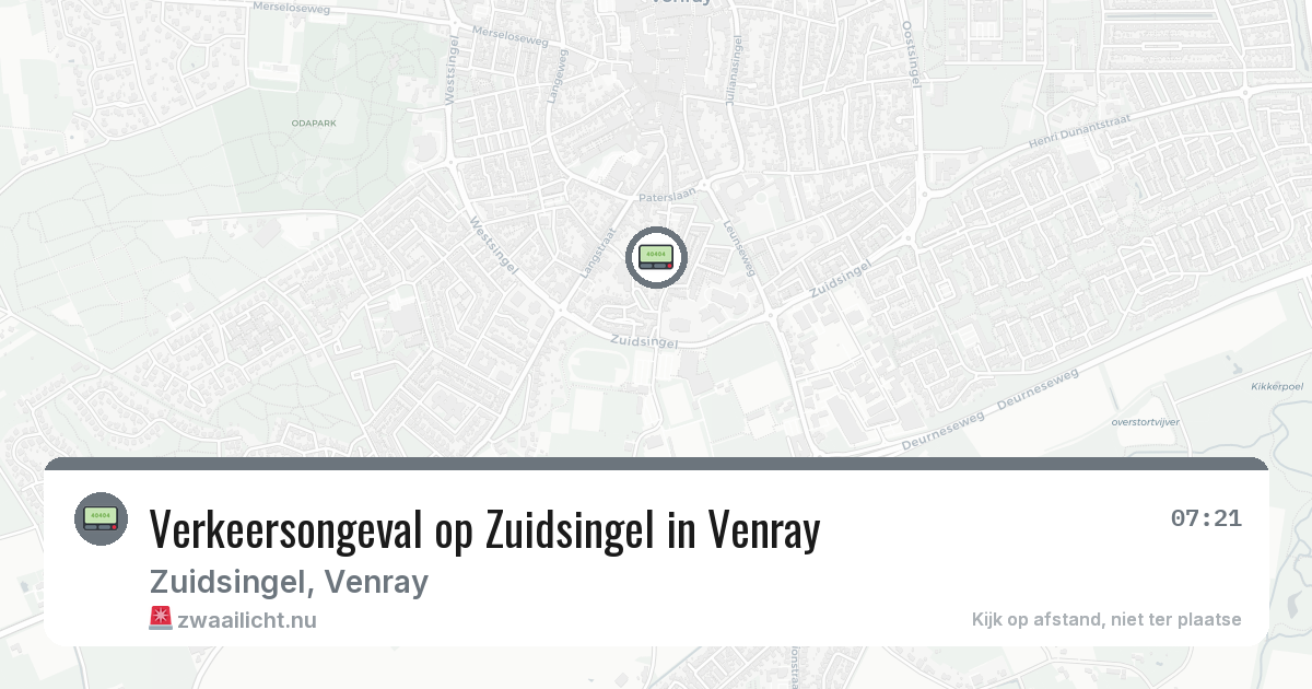 Verkeersongeval op Zuidsingel in Venray — 21 jul 2026