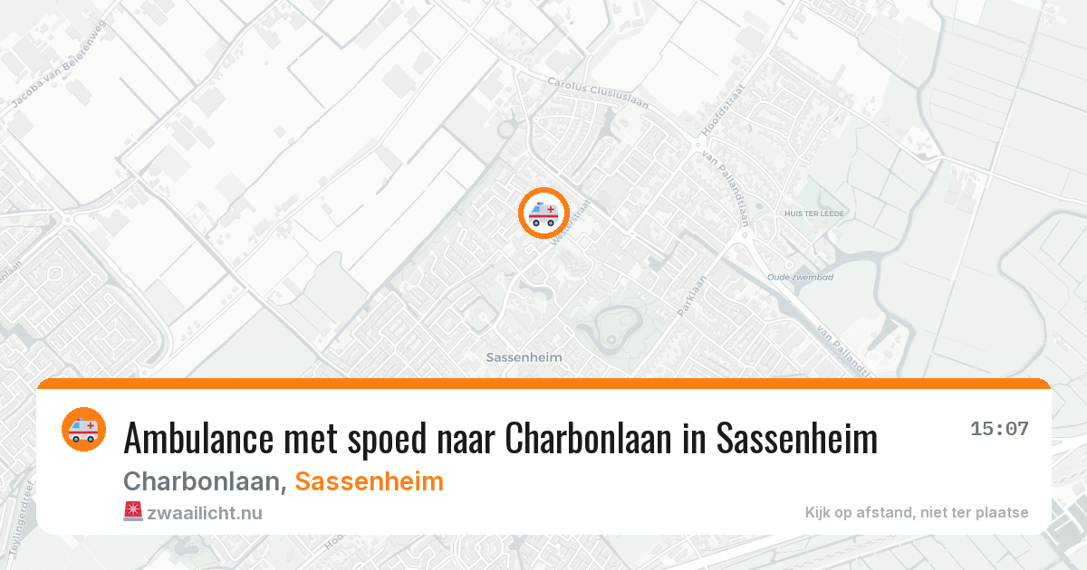 Ambulance met spoed naar Charbonlaan in Sassenheim — 9 jul 2026